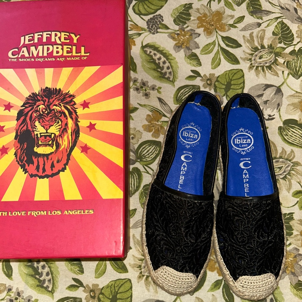New in Box Jeffrey Campbell Crochet Black Lace Espadrilles